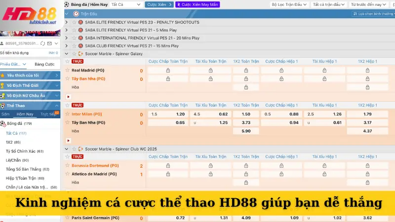 Kinh nghiệm cá cược thể thao HD88 giúp bạn dễ thắng