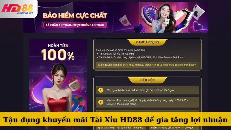 Tận dụng khuyến mãi Tài Xỉu HD88 để gia tăng lợi nhuận