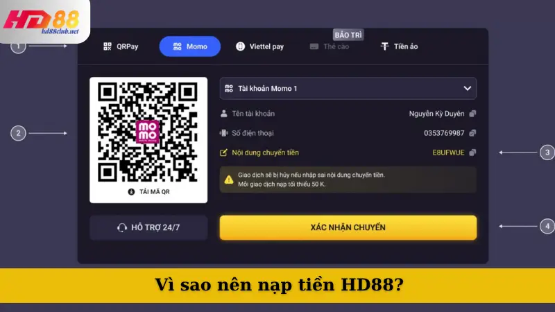 Vì sao nên nạp tiền HD88?