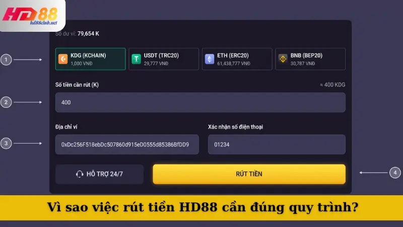 Vì sao việc rút tiền HD88 cần đúng quy trình?